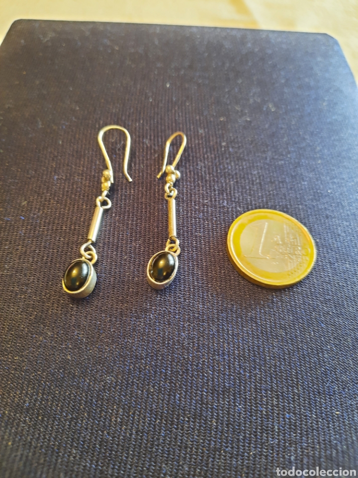 Joyeria: Pendientes de plata contrastada y obsidiana - Foto 1