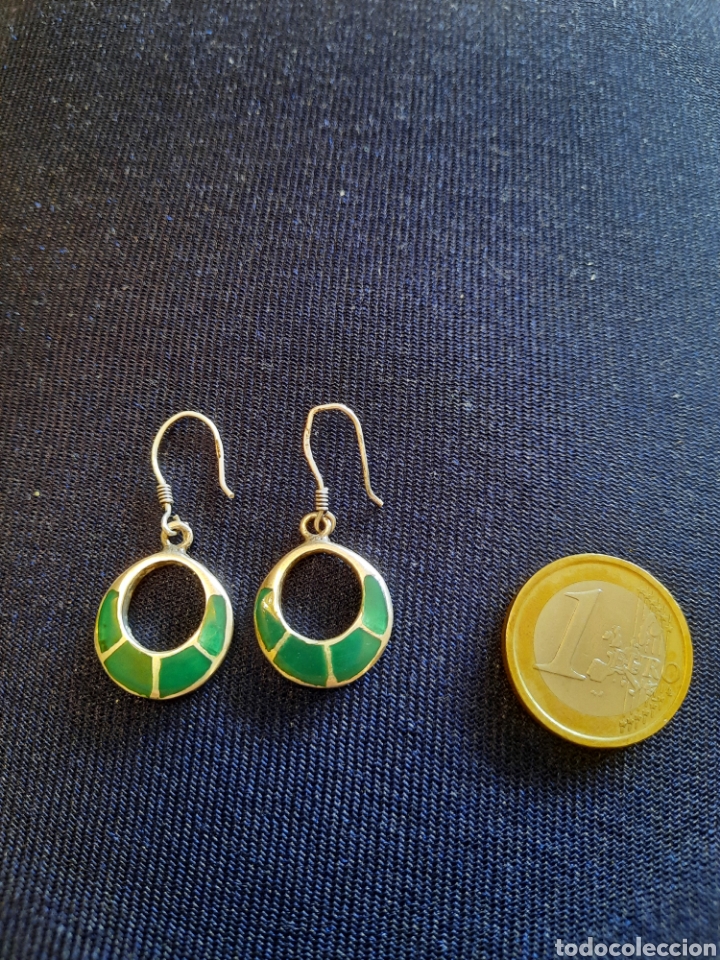 Joyeria: Pendientes de plata y malaquita - Foto 1