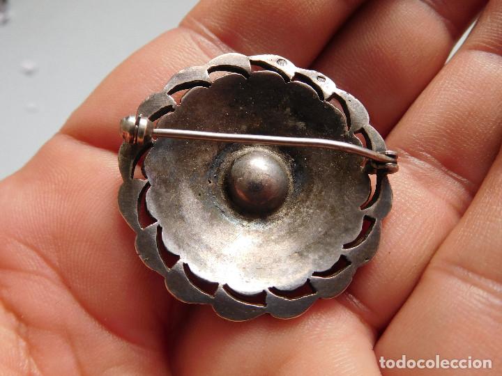 Joyeria: Broche antiguo de plata con marquesitas - Foto 5
