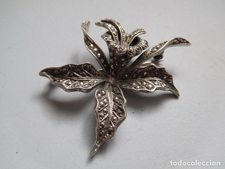 Joyeria: Broche vintage de plata flor - Foto 2