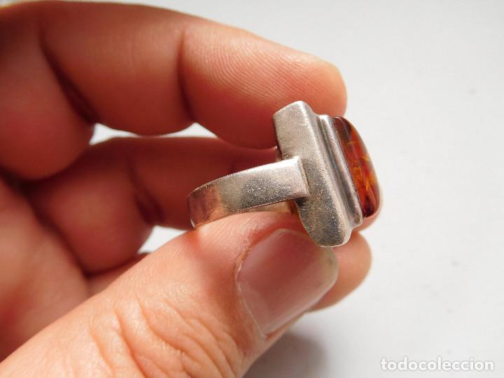 Joyeria: Anillo de plata y ambar vintage - Foto 5
