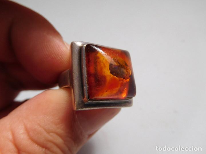 Joyeria: Anillo de plata y ambar vintage - Foto 6
