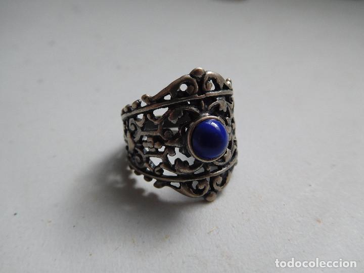 Joyeria: Anillo de plata antiguo con piedra - Foto 2