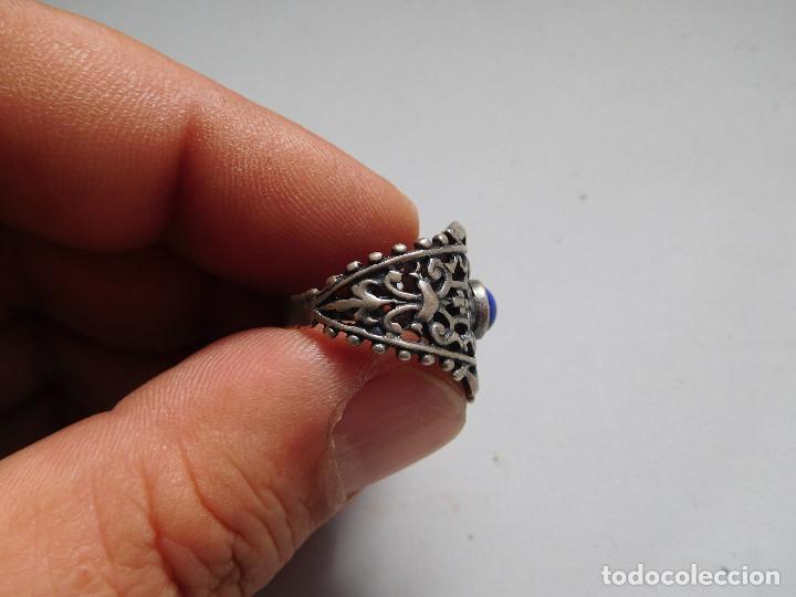 Joyeria: Anillo de plata antiguo con piedra - Foto 3