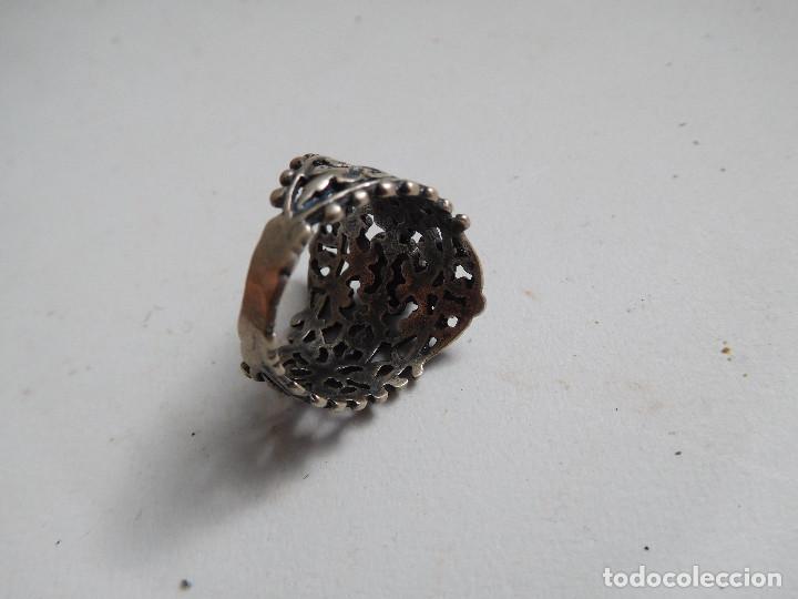 Joyeria: Anillo de plata antiguo con piedra - Foto 5