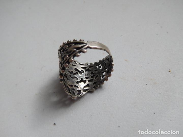 Joyeria: Anillo de plata antiguo con piedra - Foto 6