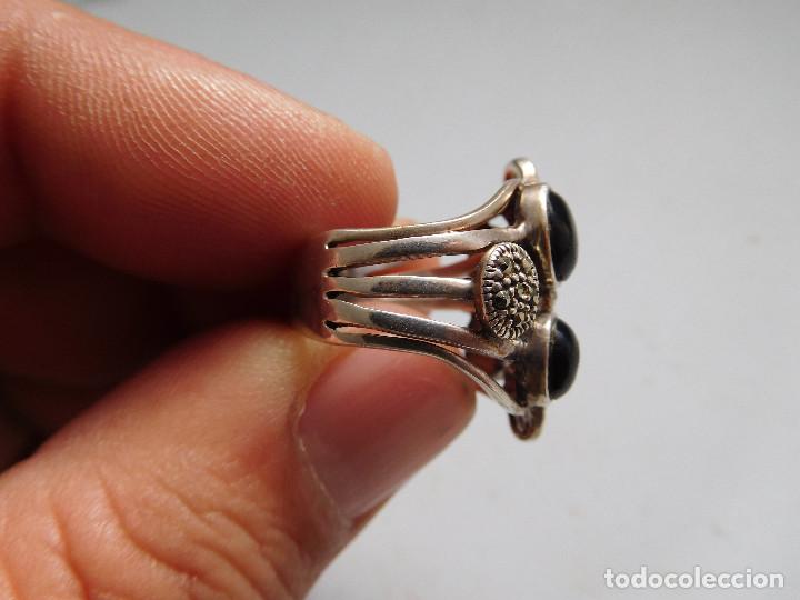 Joyeria: Anillo de plata onix y marquesitas vintage - Foto 3
