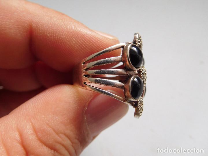 Joyeria: Anillo de plata onix y marquesitas vintage - Foto 4