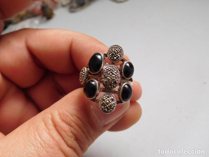 Joyeria: Anillo de plata onix y marquesitas vintage - Foto 7