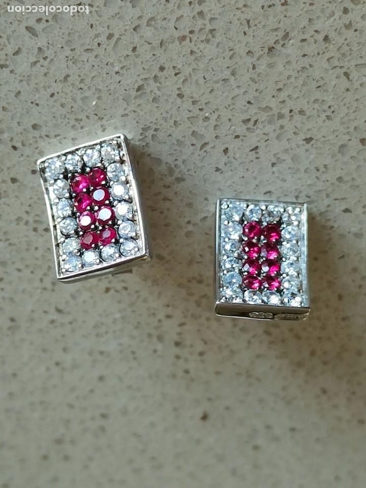 Joyeria: PENDIENTES PLATA PIEDRAS BLANCAS Y ROSAS - Foto 1