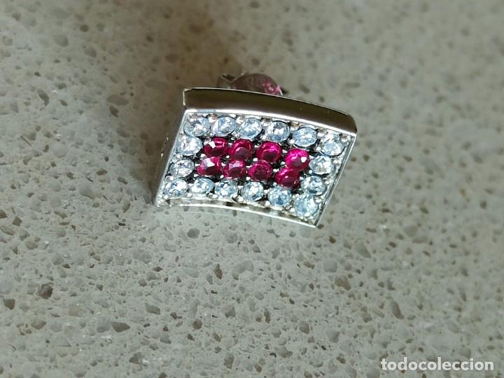 Joyeria: PENDIENTES PLATA PIEDRAS BLANCAS Y ROSAS - Foto 2