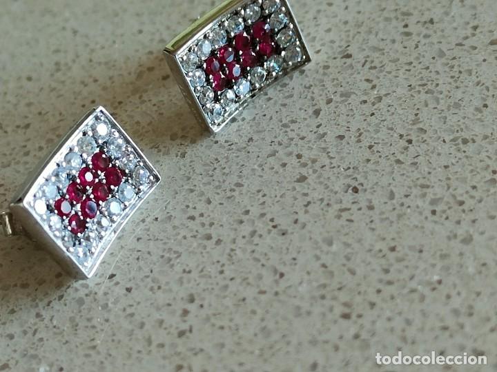 Joyeria: PENDIENTES PLATA PIEDRAS BLANCAS Y ROSAS - Foto 3