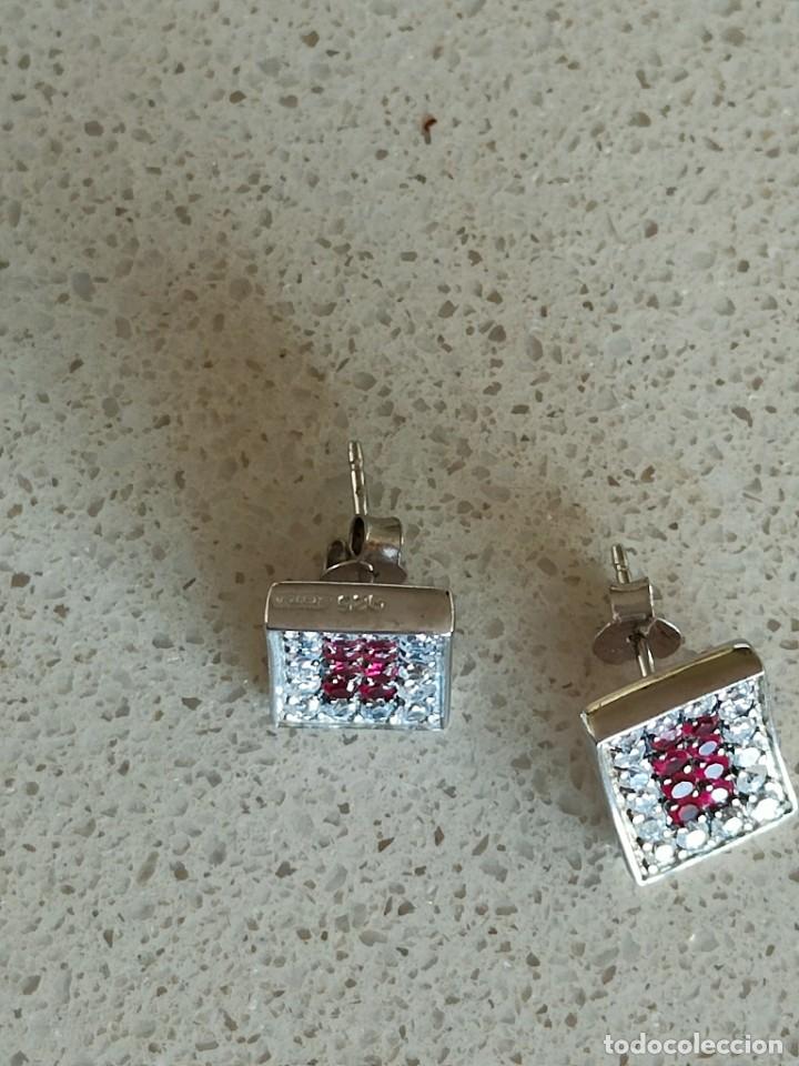 Joyeria: PENDIENTES PLATA PIEDRAS BLANCAS Y ROSAS - Foto 4