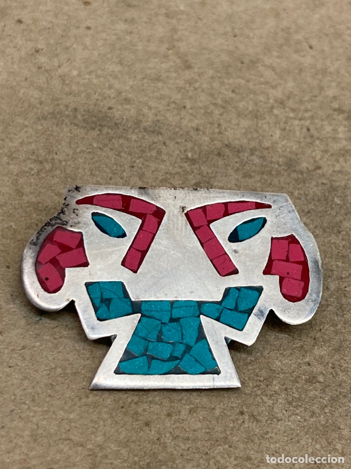 Joyeria: Broche Y/O colgante de plata y turquesas/ B11 - Foto 1