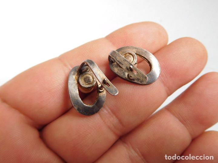 Joyeria: Pendientes de plata esmalte y perla vintage - Foto 7
