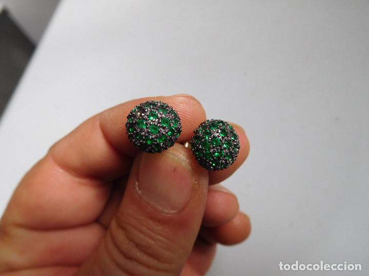 Joyeria: Pendientes de plata y piedras verdes - Foto 1