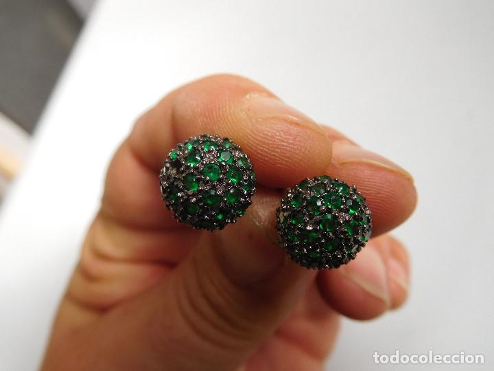 Joyeria: Pendientes de plata y piedras verdes - Foto 2