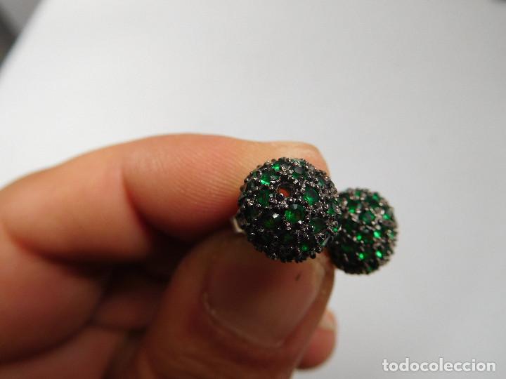 Joyeria: Pendientes de plata y piedras verdes - Foto 3