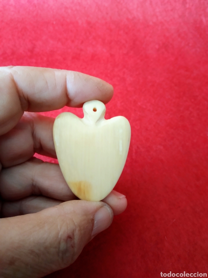Joyeria: ANTIGUO COLGANTE CORAZON DE MARFIL - Foto 2
