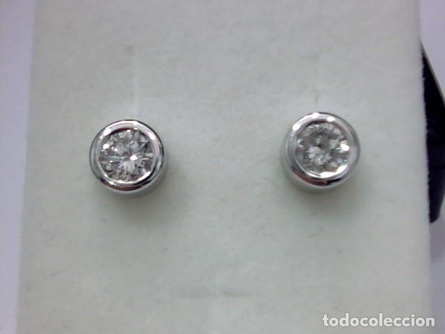 Joyeria: pendientes oro blanco 18 kts con diamante - Foto 1