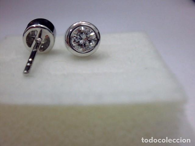 Joyeria: pendientes oro blanco 18 kts con diamante - Foto 2