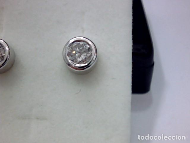 Joyeria: pendientes oro blanco 18 kts con diamante - Foto 3