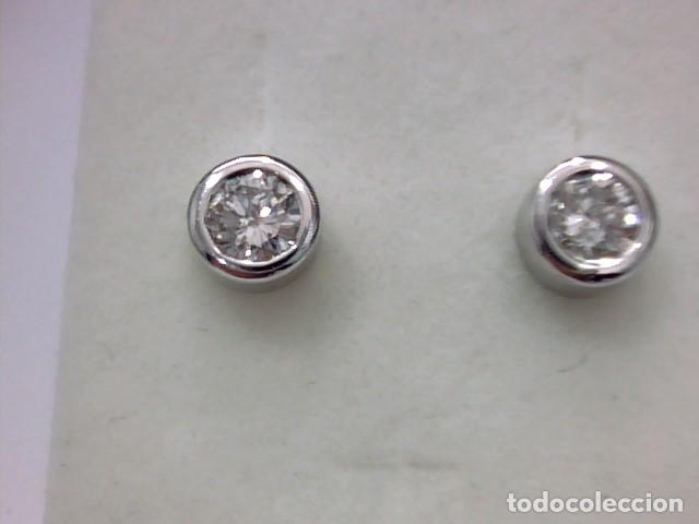 Joyeria: pendientes oro blanco 18 kts con diamante - Foto 4