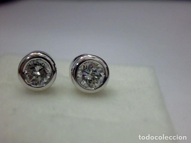 Joyeria: pendientes oro blanco 18 kts con diamante - Foto 6