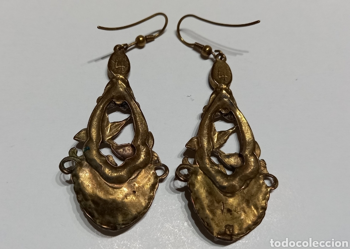 Joyeria: Pendientes modernistas de bronce y azabache - Foto 2