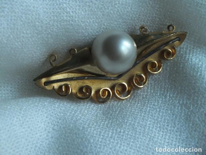 Joyeria: BROCHE ART DECO DORADO CON GRAN PERLA CENTRAL - Foto 3