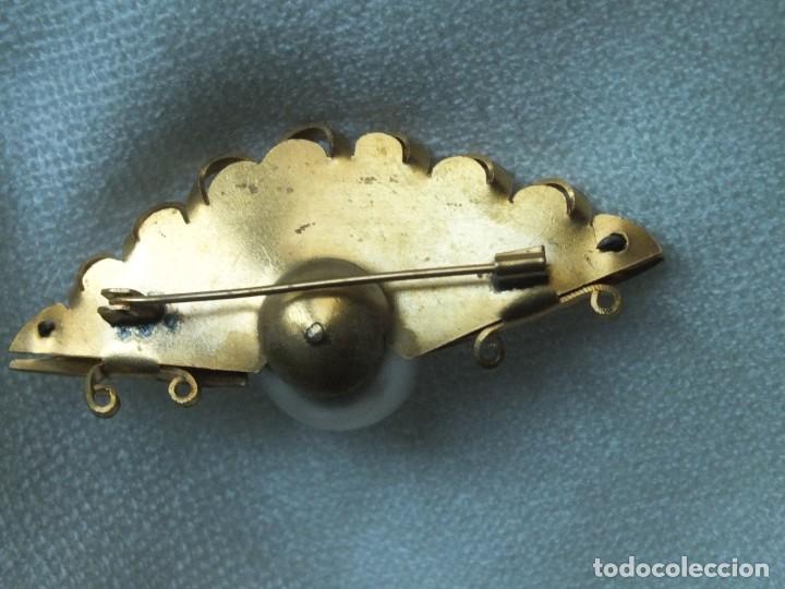 Joyeria: BROCHE ART DECO DORADO CON GRAN PERLA CENTRAL - Foto 4