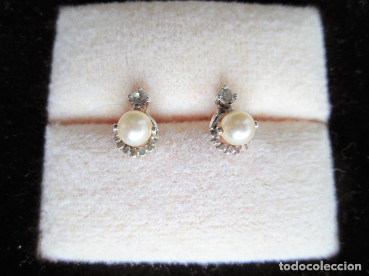 Joyeria: PENDIENTES DE PLATA DE LEY CON CIRCONITAS Y PERLAS - Foto 1