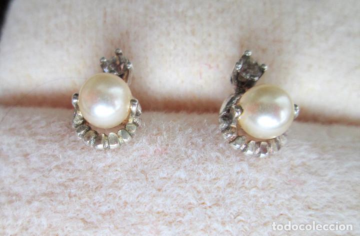 Joyeria: PENDIENTES DE PLATA DE LEY CON CIRCONITAS Y PERLAS - Foto 2