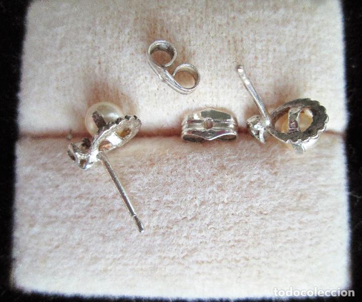Joyeria: PENDIENTES DE PLATA DE LEY CON CIRCONITAS Y PERLAS - Foto 3