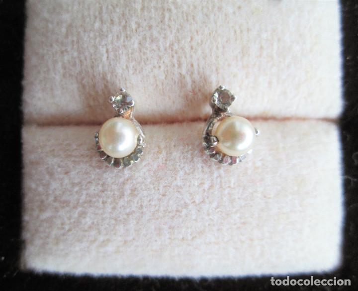 Joyeria: PENDIENTES DE PLATA DE LEY CON CIRCONITAS Y PERLAS - Foto 4