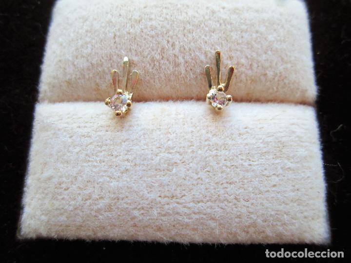Joyeria: PENDIENTES DE PLATA DE LEY CHAPADO EN ORO CON CIRCONITAS - Foto 1
