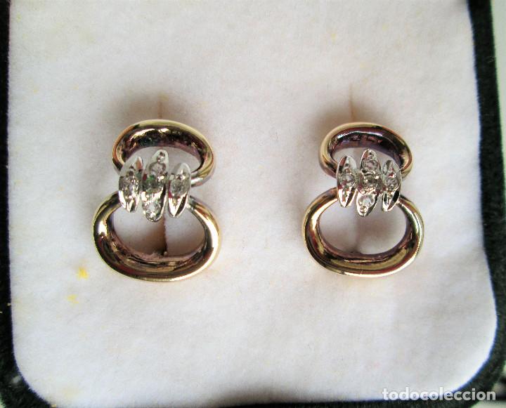 Joyeria: PENDIENTES DE PLATA DE LEY BICOLOR - CON CIRCONITAS - SIN ESTRENAR - Foto 1