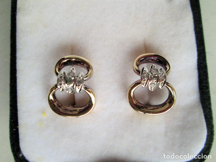 Joyeria: PENDIENTES DE PLATA DE LEY BICOLOR - CON CIRCONITAS - SIN ESTRENAR - Foto 2