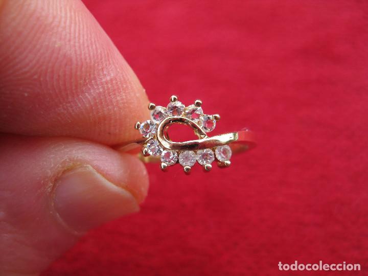 Joyeria: ANILLO DE PLATA CHAPADO EN ORO CON CIRCONITAS - SIN ESTRENAR - Foto 2