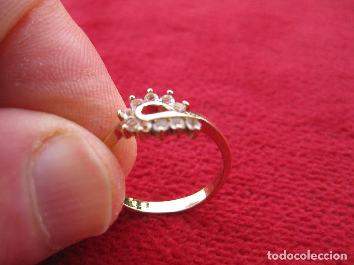 Joyeria: ANILLO DE PLATA CHAPADO EN ORO CON CIRCONITAS - SIN ESTRENAR - Foto 3