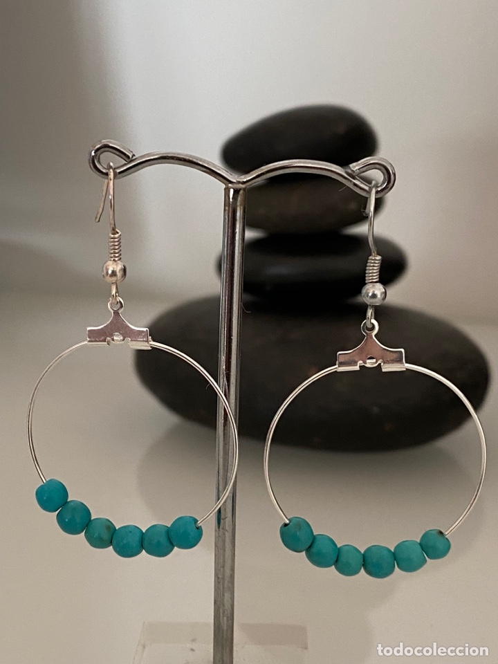 Jewelry: Pendientes aro turquesa