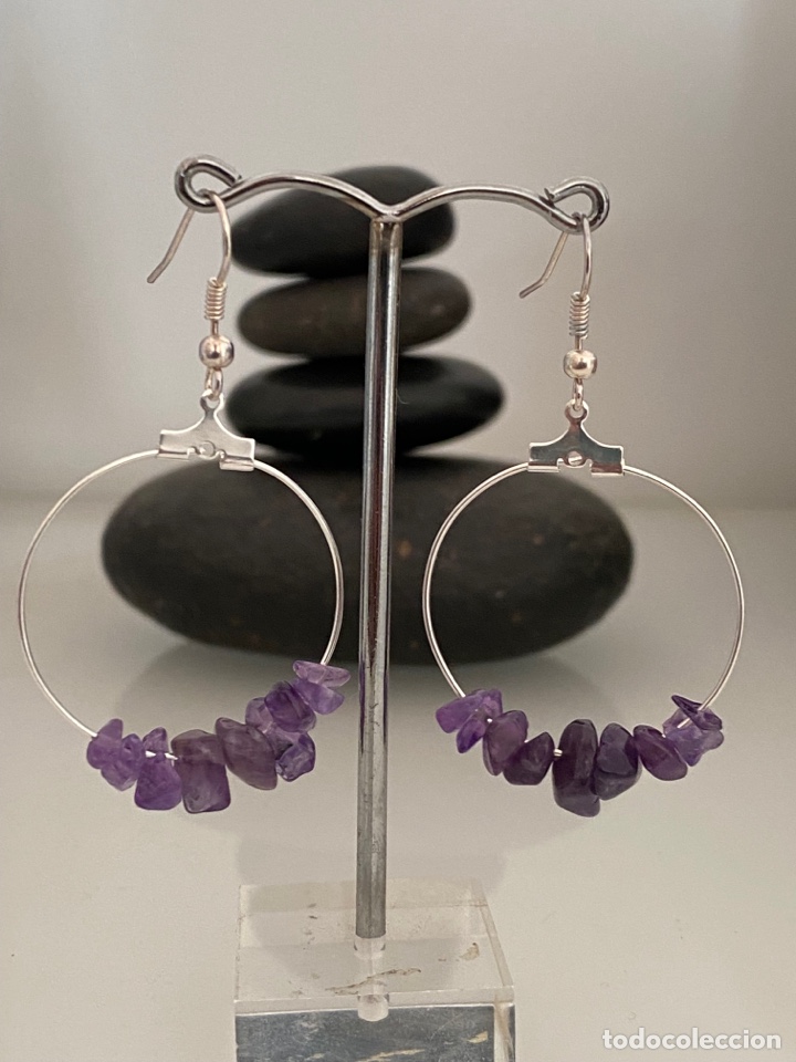 Jewelry: Pendientes aro amatista