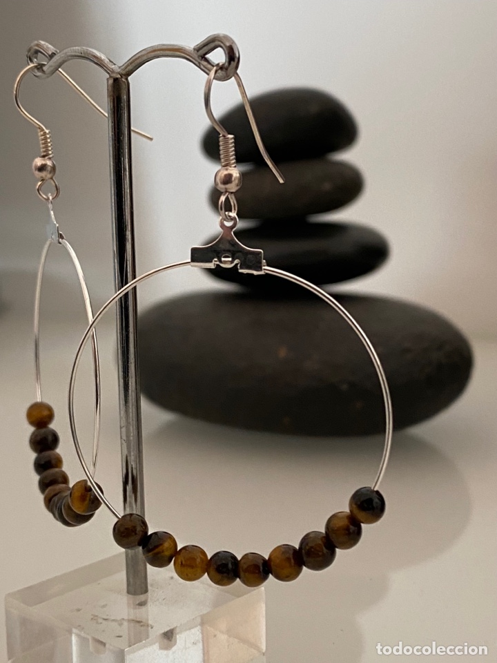 Joyeria: Pendientes aro ojo de tigre - Foto 2