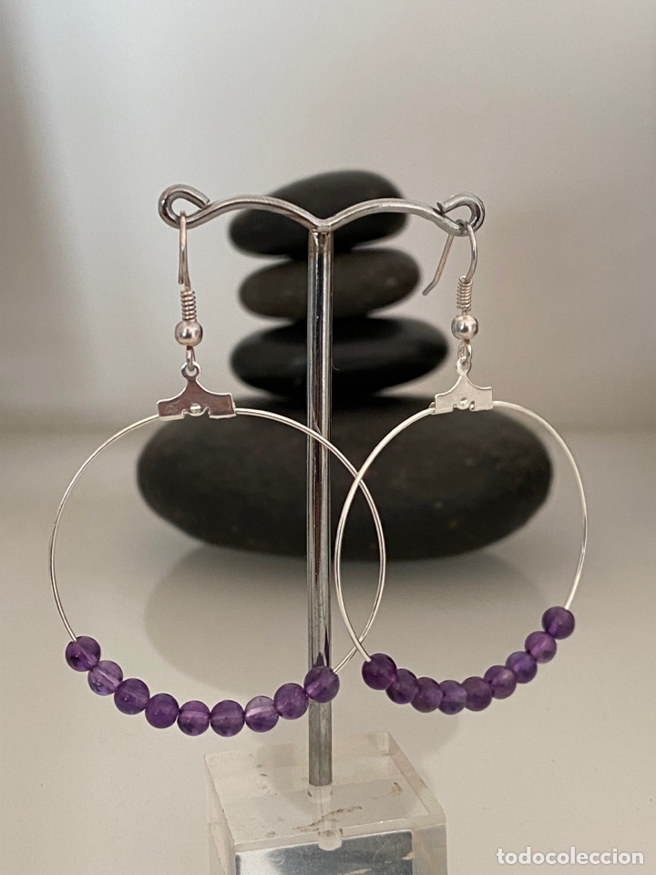Jewelry: Pendientes aro amatista