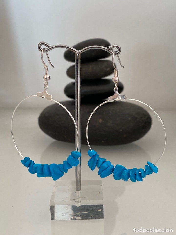 Jewelry: Pendientes aro turquesa