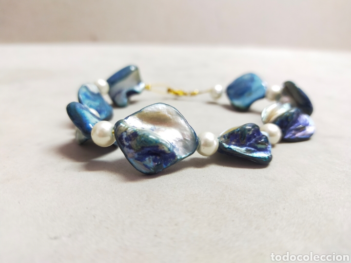 Joyeria: PULSERA DE NACAR AZULADO. - Foto 3