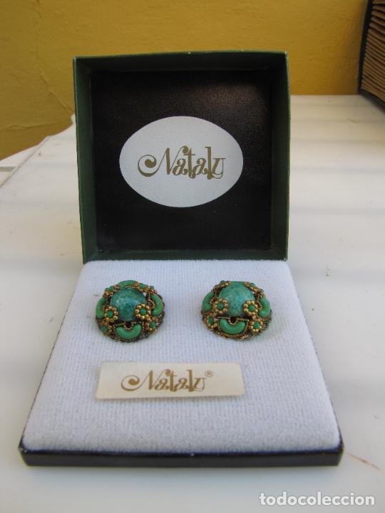 Joyeria: 31.- Pendientes de turquesas Nataly. Caja - Foto 1