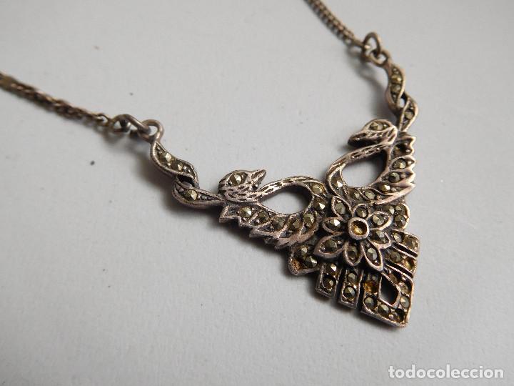 Joyeria: Collar vintage de plata y marquesitas - Foto 1