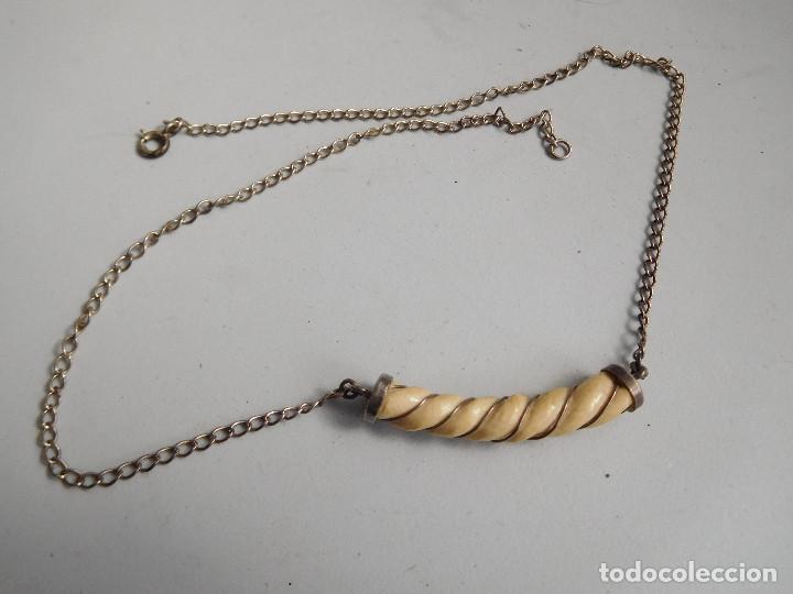 Joyeria: Collar vintage de plata y hueso - Foto 1