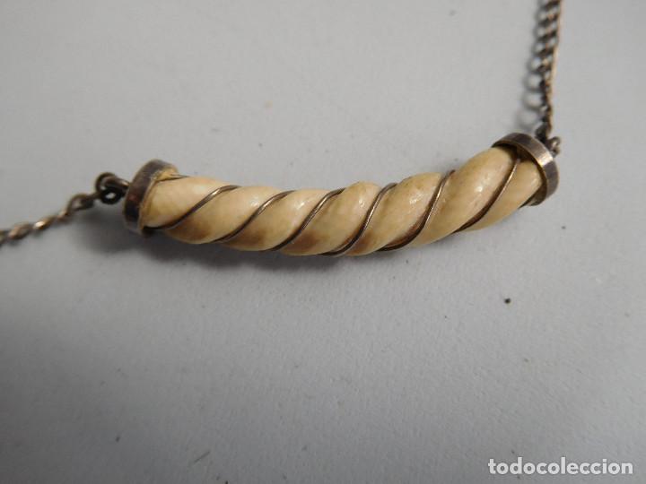 Joyeria: Collar vintage de plata y hueso - Foto 2